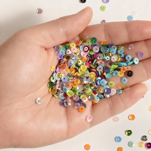 21600 قطعة من الترتر السائب 5 مم، 24 لونًا كوب ترتر مطرز دائري للخياطة اليدوية لتزيين أزياء المهرجانات (Style3) in Kuwait