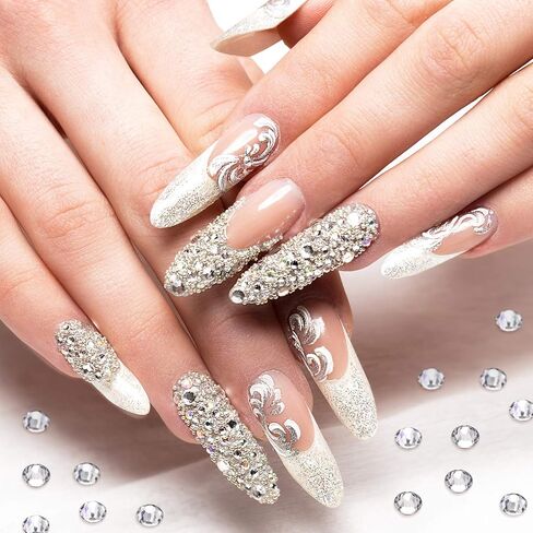 Maitys 2880 Pcs SS20/ 4.8mm Clear Flat Back Crystal Rhinestones Round Beads Glass Diamond Gems for DIY Nail Art, Craft Glue Fix, Makeup Decoration, Tumbler Clothes Shoes in Saudi Arabia