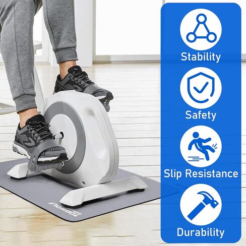 TOBWOLF Non-Slip Workout Mat for Under Desk Elliptical, Non Slip Elliptical Machine Exercise Mat, Elipse Leg Exerciser Mat for Seniors, Workout Equipment Mat, Enhanced Stability & Floor Protection in Kuwait