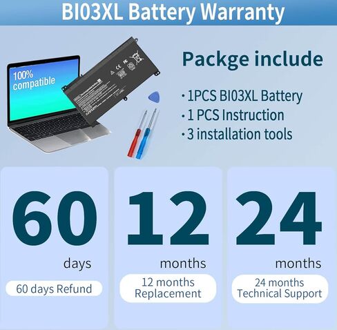 919700-850 JC03 Replacement hp Battery for HP 15-bs 15-bw 17-bs Series 15-bs0xx 15-bs1xx 15-bs015dx 15-bs013dx 15- bw033wm 15-bw053od 919701-850 919681-421 HSTNN-LB7V Laptop. in Kuwait