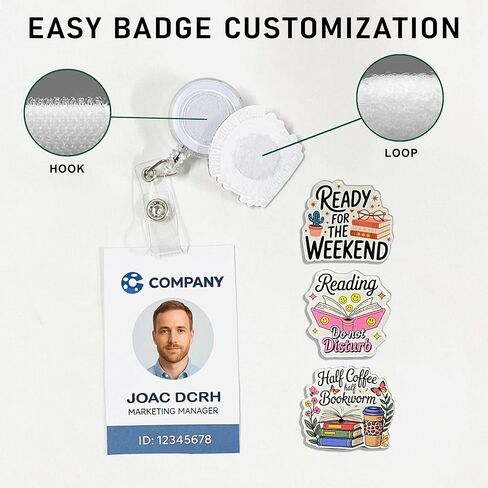 (4 قطع) إنها ليست اكتناز إذا كانت كتب شارة بكرات قابلة للسحب، مشبك معرف بكرة حامل شارة الاسم، هدايا تزيينية للأطفال لعشاق الكتب والممرضات والعاملين في المكاتب والمعلمين والطلاب in Kuwait