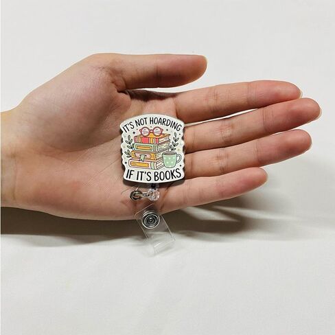 (4 قطع) إنها ليست اكتناز إذا كانت كتب شارة بكرات قابلة للسحب، مشبك معرف بكرة حامل شارة الاسم، هدايا تزيينية للأطفال لعشاق الكتب والممرضات والعاملين في المكاتب والمعلمين والطلاب in Kuwait