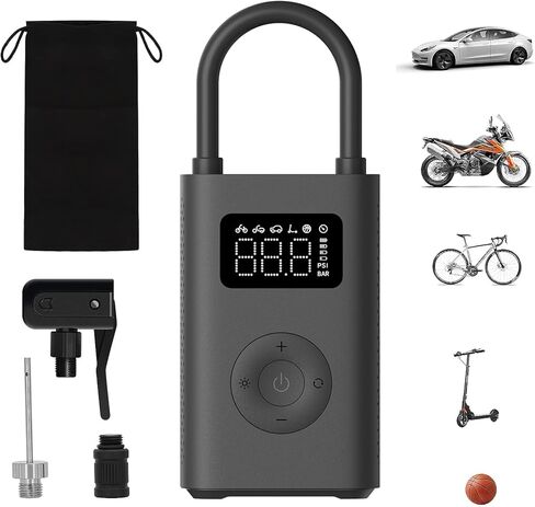 ضاغط هواء كهربائي محمول أصلي لمنفاخ إطارات Xiaomi 150 PSI لإطارات السيارة والسكوتر والدراجة والكرات لاسلكيًا مع كشف الضغط الرقمي in Kuwait