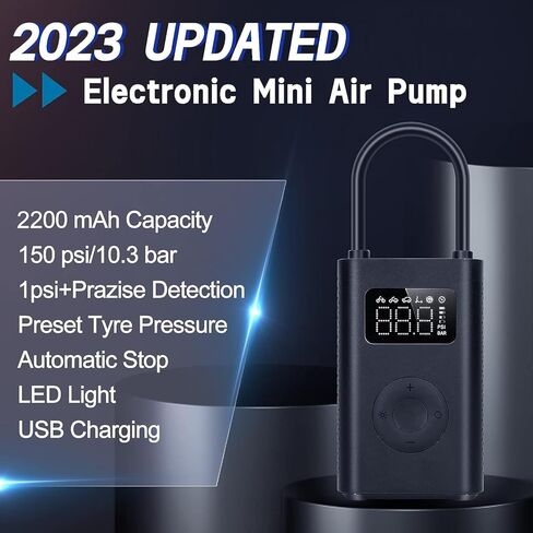 ضاغط هواء كهربائي محمول أصلي لمنفاخ إطارات Xiaomi 150 PSI لإطارات السيارة والسكوتر والدراجة والكرات لاسلكيًا مع كشف الضغط الرقمي in Kuwait