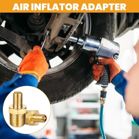 Sliverdew 2 Pcs Tire Inflator Adapter, 1/4 NPT (m) to Schrader Valve Tire Inflator Connector with Sealing Caps for Auto Portable Air Compressor/Pump, AirHose, AirChuck in Saudi Arabia