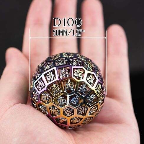 Magic Ring DND Dice Set Resin 7Pcs Dice DND with an Iron Box for DND COC Role Playing dice Games and Board Games Gift (Red) in Saudi Arabia