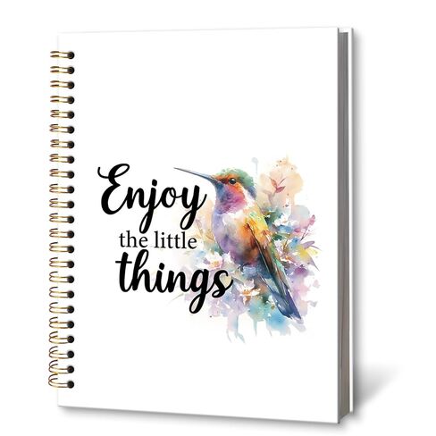 KTYHD Inspirational Hummingbird Decor Notebook Journal 5.5x8.3in,Enjoy the Little Things Journal for Writing,Inspirational Hummingbird Mental Health Family Hardcover Spiral Notebooks for Note Taking in Saudi Arabia