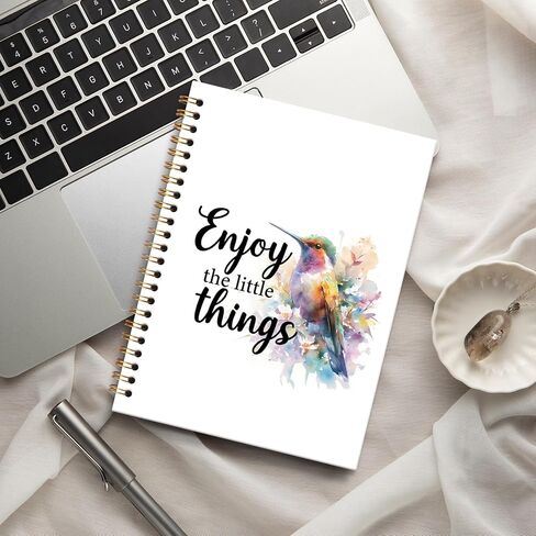 KTYHD Inspirational Hummingbird Decor Notebook Journal 5.5x8.3in,Enjoy the Little Things Journal for Writing,Inspirational Hummingbird Mental Health Family Hardcover Spiral Notebooks for Note Taking in Saudi Arabia