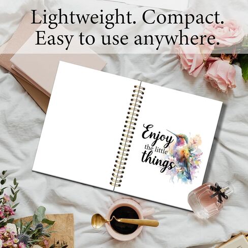 KTYHD Inspirational Hummingbird Decor Notebook Journal 5.5x8.3in,Enjoy the Little Things Journal for Writing,Inspirational Hummingbird Mental Health Family Hardcover Spiral Notebooks for Note Taking in Saudi Arabia
