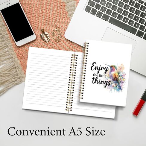 KTYHD Inspirational Hummingbird Decor Notebook Journal 5.5x8.3in,Enjoy the Little Things Journal for Writing,Inspirational Hummingbird Mental Health Family Hardcover Spiral Notebooks for Note Taking in Saudi Arabia