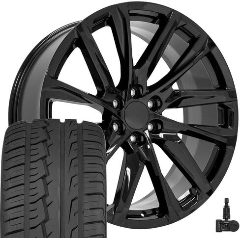 OE Wheels CA90 24 Inch Rims and Tires Fit Escalade Style 6x139.7 24x10 Gloss Black - Hollander 4875 - iMove Gen2 AS 295/35-24 (Set of 4) in Saudi Arabia