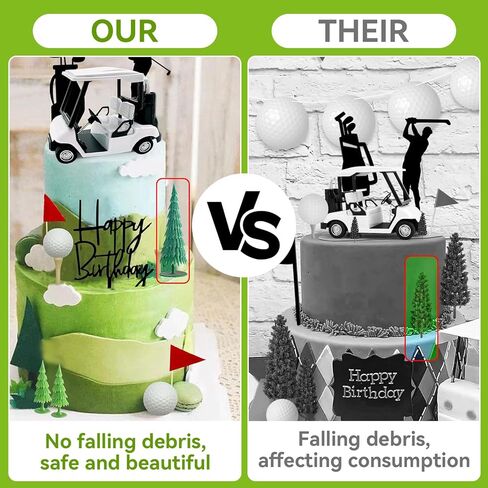 2025 New Golf Cake Decorations with Mini Cart, Clubs, Ball, Green Tree, Red Flag Cupcake Toppers, for Golf Theme Birthday Party Decoration Supplies in Saudi Arabia