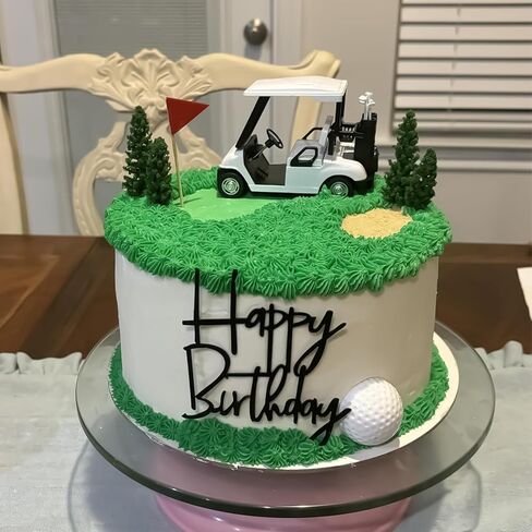 2025 New Golf Cake Decorations with Mini Cart, Clubs, Ball, Green Tree, Red Flag Cupcake Toppers, for Golf Theme Birthday Party Decoration Supplies in Saudi Arabia