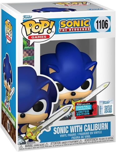 Funko Pop! Games Sonic with Caliburn Vinyl Figure, 2025 Fall Convention Limited Edition, 3.8 inches in Saudi Arabia