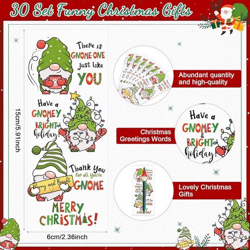 60 Sets Christmas Gnome Pens Bulk Xmas Gnome Themed Gifts Ballpoint Retractable Pen with Inspirational Bookmarks for Christmas Party Favors Goodie Bags Stuffer Students Staff Office in Saudi Arabia