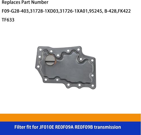 RE0F10A JF011E فلتر ناقل الحركة CVT مع حشية وفلتر زيت 31728-1XF02 متوافق مع نيسان 07-13 ألتيما، 08-15 ميتسوبيشي لانسر أوتلاندر، 07-12 جيب كاليبر، 07-17 جيب كومباس باتريوت in Kuwait