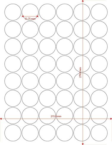 Mr-Label Printable Matte White Waterproof Sticker Labels - Tear-Resistant - Laser/Inkjet Printing - Letter Sheet MR686 (Round 1.25in, 25 Sheets) in Saudi Arabia