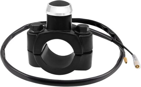 7/8" Motorcycle Handlebar Control Horn Start Switch, Aluminum Handlebar Start/Stop Button with Two Bullet Connectors, Momentary Action Push Button for ATV Dirt Pit Bike Scooter in Saudi Arabia