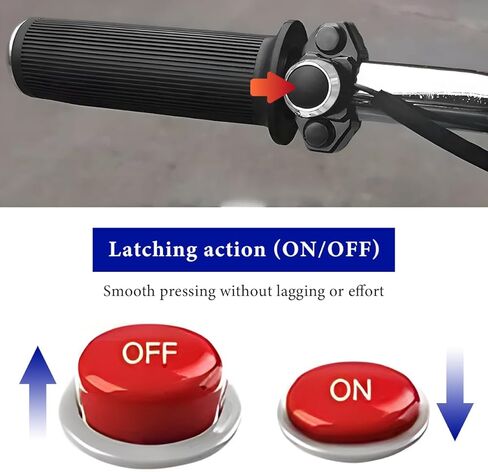 7/8" Motorcycle Handlebar Control Horn Start Switch, Aluminum Handlebar Start/Stop Button with Two Bullet Connectors, Momentary Action Push Button for ATV Dirt Pit Bike Scooter in Saudi Arabia