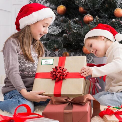 ملصقات حرارية مباشرة لعيد الميلاد بلونين أحمر وأخضر وملصقات حرارية لعيد الميلاد مقاس 1.25 × 2.25 بوصة ملصقات طابعة صغيرة ذاتية اللصق لتصميم شعار علامة الاسم DIY للأعمال، 500 قطعة in Saudi Arabia