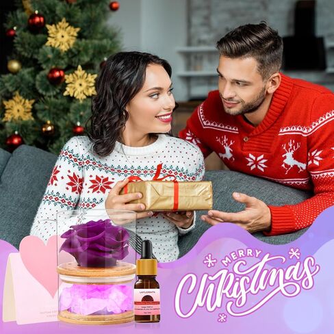 هدايا عيد ميلاد للنساء، هدايا وردة عيد الأم للأم من ابنتها، هدايا زهرة الورد الأبدية لها، هدية للأم من حجر الكريستال العلاجي العطري، هدية للأم من الورد الأحمر، للزوجة (وردي) in Kuwait