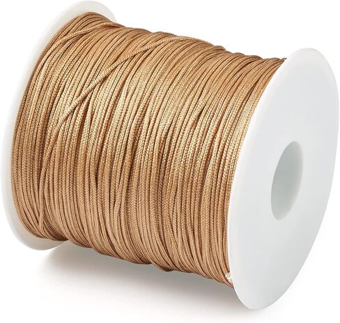 100M 0.8mm Nylon Beading Cord Dark Goldenrod Chinese Knotting Rattail Macrame Thread String for Jewelry Making Kumihimo Wrapping Supplies DIY Crafts in Saudi Arabia