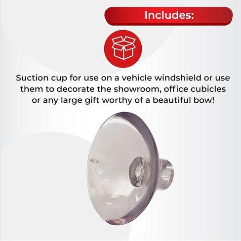 Giant 12 Inch Pull Bow with Suction Cup Metallic Decoration for Cars Offices Windows Gifts Events Indoor Outdoor Weather Resistant (Pink) in Saudi Arabia