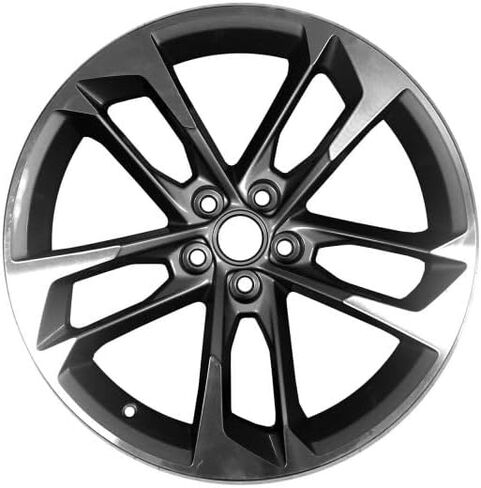20x9.5 Rear Machined Charcoal Alloy Replica Wheel Rim | 20 Inch Diameter, 9.5 Inch Width, 5x120 Bolt Pattern, 39 Offset, 5 Holes | Compatible with 2017 Chevrolet Camaro in Saudi Arabia