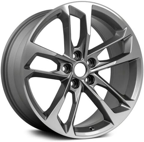20x9.5 Rear Machined Charcoal Alloy Replica Wheel Rim | 20 Inch Diameter, 9.5 Inch Width, 5x120 Bolt Pattern, 39 Offset, 5 Holes | Compatible with 2017 Chevrolet Camaro in Saudi Arabia