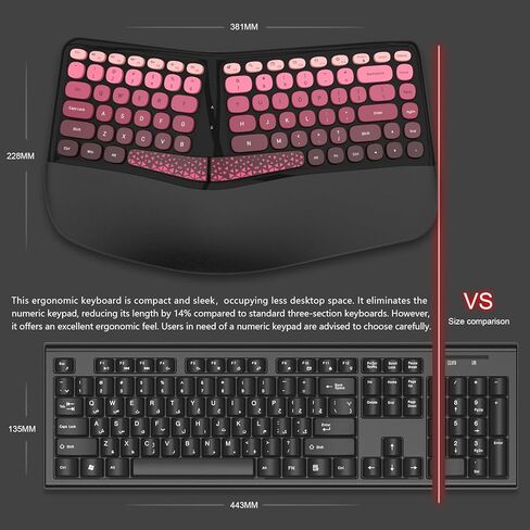 Wireless Keyboard and Mouse, 104 Round Keys Full-Size Cute Colorful Keyboard and Mouse with Retro Typewriter for PC/Mac/Laptop/Tablet/Computer/Windows Coffee in Kuwait