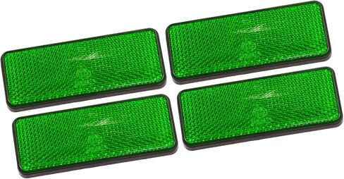 4 Pcs 87x32mm Green Plastic Universal Rectangular Reflective Warning Reflector with Adhesive Tape for Motorcycle Bike Auto Replacement Parts in Saudi Arabia
