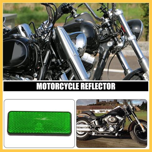 4 Pcs 87x32mm Green Plastic Universal Rectangular Reflective Warning Reflector with Adhesive Tape for Motorcycle Bike Auto Replacement Parts in Saudi Arabia