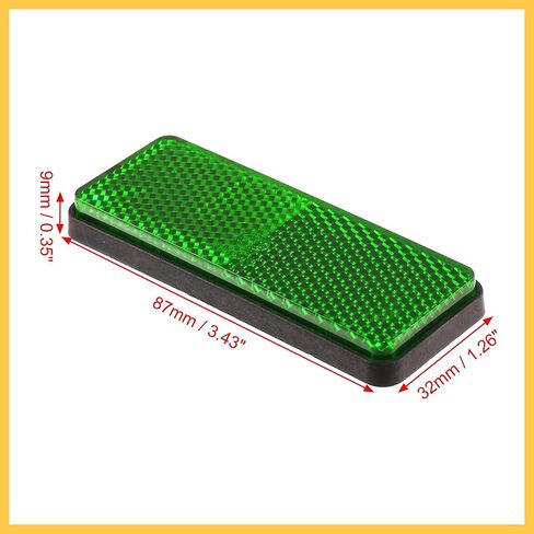 4 Pcs 87x32mm Green Plastic Universal Rectangular Reflective Warning Reflector with Adhesive Tape for Motorcycle Bike Auto Replacement Parts in Saudi Arabia