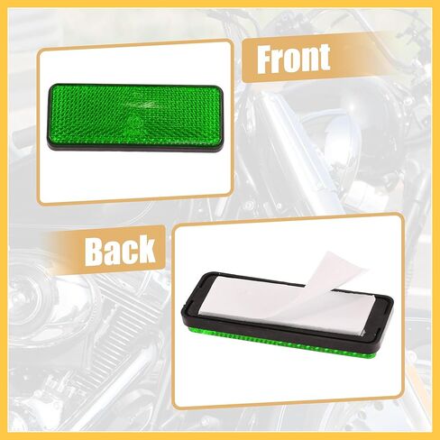 4 Pcs 87x32mm Green Plastic Universal Rectangular Reflective Warning Reflector with Adhesive Tape for Motorcycle Bike Auto Replacement Parts in Saudi Arabia
