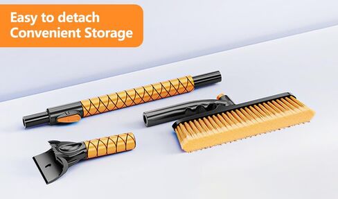 Extendable Snow Brush with Ice Scraper for Car,Truck,SUV,L31 to 39 inches. 360°Pivoting Head Wide Bristle Brush. Portable Winter Cleaning Tool for Windshield,Detachable and Easy to Store in Saudi Arabia