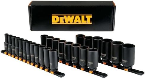 DEWALT Deep Impact Socket Set, 1/2 in Drive SAE, 6 PT, 19 Piece (DWMT19239) in Saudi Arabia