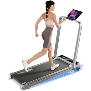 Foldable Treadmill with Incline, Walking Pad with Handle Bar 3 Level Incline, Portable Folding Treadmills for Home/Office 300 Lbs Capacity, Quiet Desk Treadmill with Remote Control & APP in Kuwait