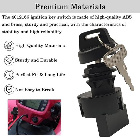 4011002 Ignition Key Switch, 3 Position 6 Pins for 2001-2018 Polaris Ranger, RZR, Sportsman,170 300 325 400 425 450 500 550 570 600 700 800 850 900 1000 4, Replace 4012165 4010390 2878509 in Saudi Arabia