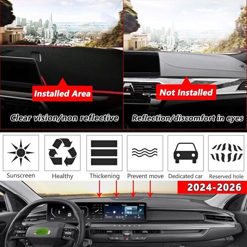 غطاء لوحة القيادة داش غطاء حصيرة الوسادة ل 2024 2025 2026 كيا EV9 مع ملحقات HUD تناسب مخصص EV9 in Saudi Arabia