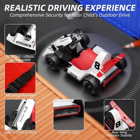 Glaf Electric Go Kart for Kids Powered Pedal Go Karts for Kids 3+ Years High Speed Drifting Kart with Adjustable Seat,High/Low Speeds,Music,Racing Toy for Boys Girls (24V, White) in Saudi Arabia