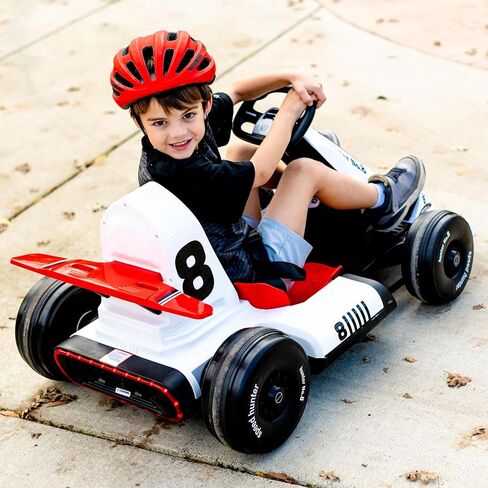 Glaf Electric Go Kart for Kids Powered Pedal Go Karts for Kids 3+ Years High Speed Drifting Kart with Adjustable Seat,High/Low Speeds,Music,Racing Toy for Boys Girls (24V, White) in Saudi Arabia