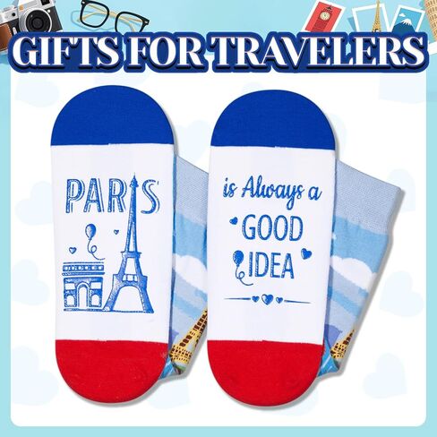 HAPPYPOP Paris Gifts Frenchie French France هدايا السفر للنساء والرجال، جوارب باريس Frenchie France جوارب السفر in Saudi Arabia
