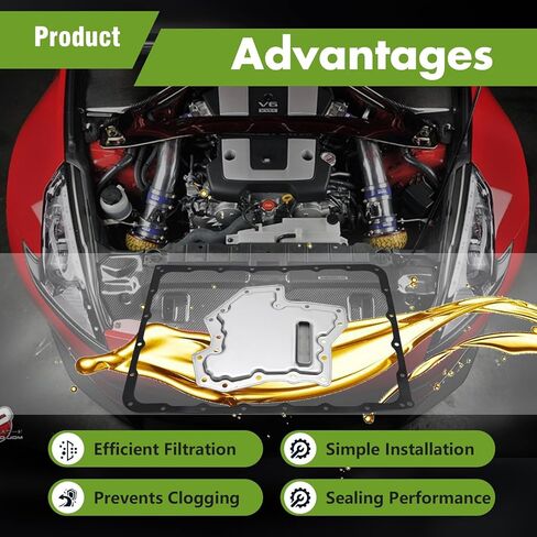 31705-X185D Transmission Filter Oil Pan Gasket Kit, Replacement for Nissan 370Z 2015-2020, Replacement for INFINITI Q50 2014-2021, Replaces 31705-X622B in Saudi Arabia