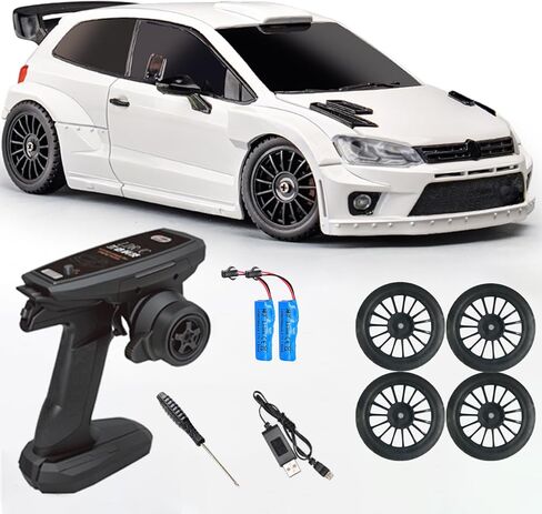 سيارة LDRC 2801 1/28 Mini RC Drift Car GTR 2.4 جيجا هرتز 4WD RTR مع 4 قطع إطارات دريفت سيارات سباق وتحكم راديو (أبيض) in Kuwait