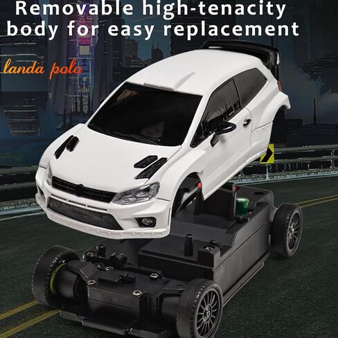 سيارة LDRC 2801 1/28 Mini RC Drift Car GTR 2.4 جيجا هرتز 4WD RTR مع 4 قطع إطارات دريفت سيارات سباق وتحكم راديو (أبيض) in Kuwait