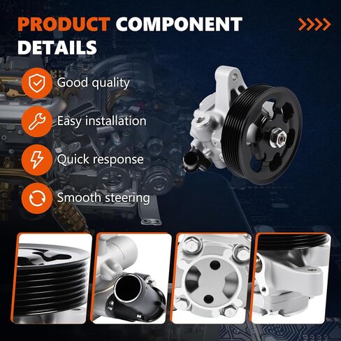 Daysyore Power Steering Pump 20-38771 Fits for 1996-2001 Cherokee, 1997-2023 XJ Wrangler Power Assist Pump, Replace OE 86-00274, RL087871AE, AD55-7140 in Kuwait