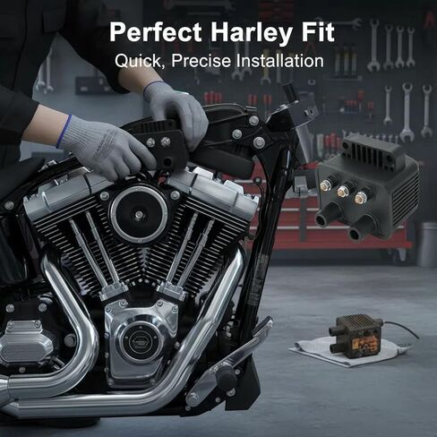 ​​Single Fire Ignition Coil 53-434 for Harley | 3 Ohm Fits Twin Cam Evo Softail Dyna Touring | 1999-2018 Replacement Coil Compatible with Bobber Chopper Custom in Saudi Arabia