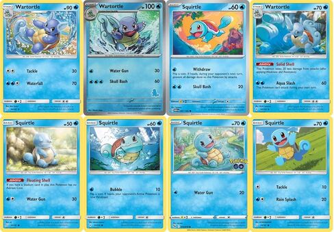 Wartortle & Squirtle - Pokemon 8 Card Lot - 24/181 – 34/214 - Team Up – Pokemon 151 - Unbroken Bonds in Saudi Arabia