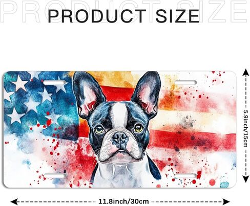 NGZ Beagle License Plate, Funny Pet American Flag Painting Aluminum License Plate Suitable for Car, RVs, Bars, Fences, garages, etc. 12x6 Inch in Saudi Arabia