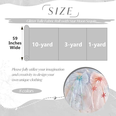 Horbaunal Snowflake Sheer Fabric 3 Yard, Light Blue Silver Foil Tulle Fabric by The Yard, 59" Wide Snowflake Fabric Organza Fabric Tablecloth for Frozen Birthday Wedding Party in Saudi Arabia